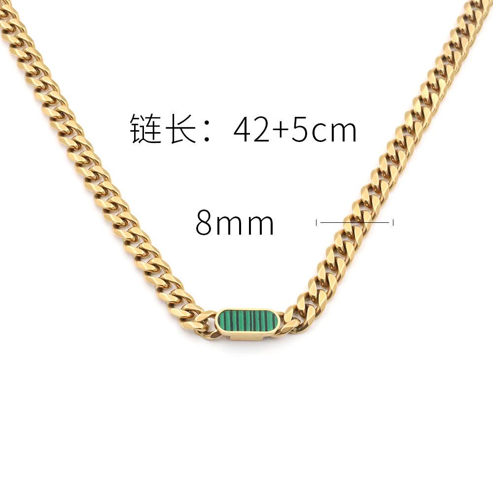 Wind Persönlichkeit Einfache Titanstahl Halskette 18K Gold Vakuum Beschichtet Kubanische Kette Schlangenknochen Kette