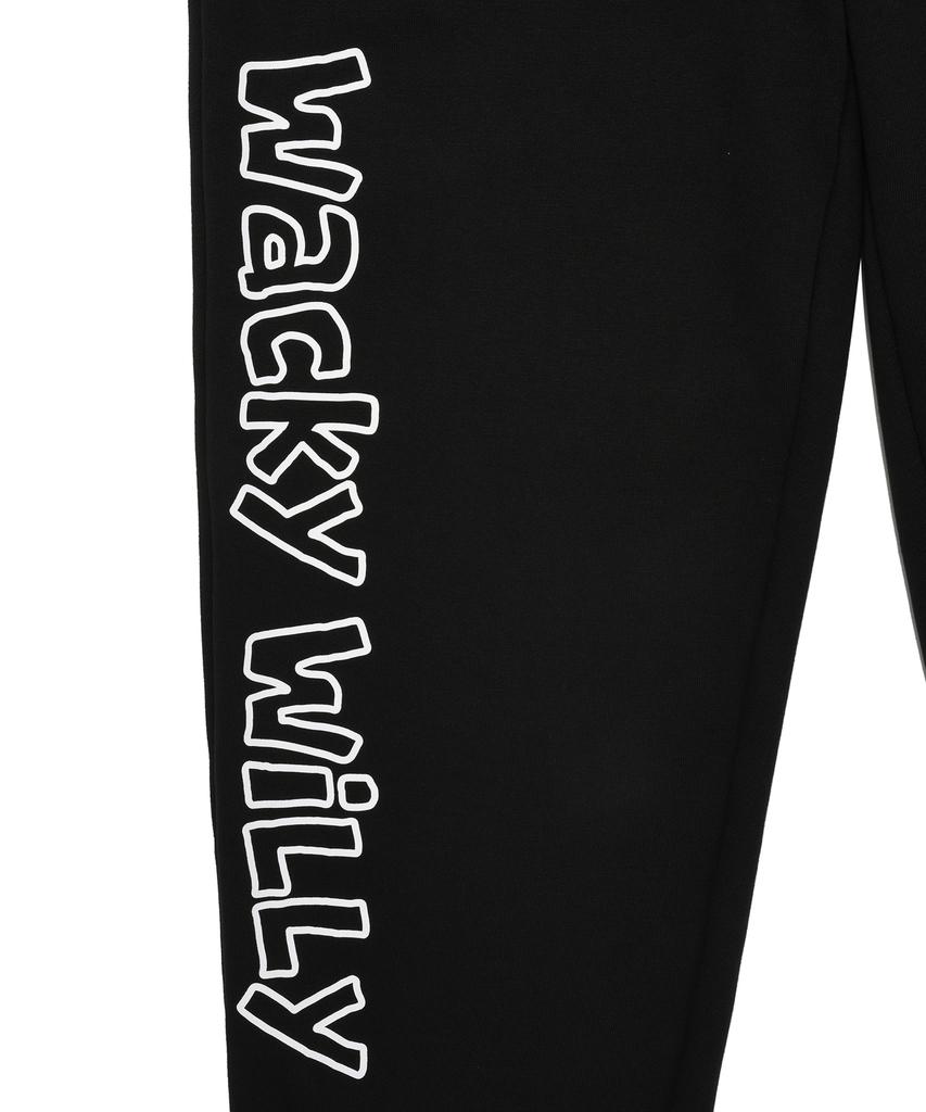 WACKY WILLY Typographic Sweatpants Black
