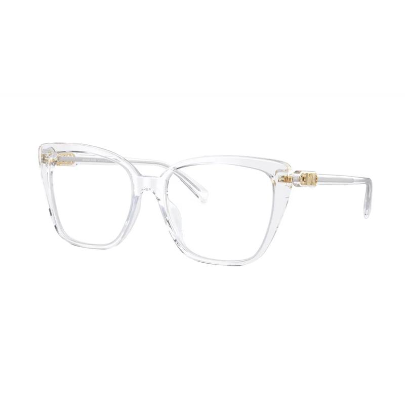 MICHAEL KORS Temple logo Acetate Irregular Optical frame Women s Transparent
