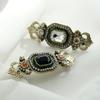 J Lauren 12H0178 Antique Gold Crystal Automatic Hair Pin