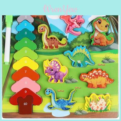 Wooden Shape Matching Animals Dinosaurs Insects Puzzle Board For Kids Learning And Development