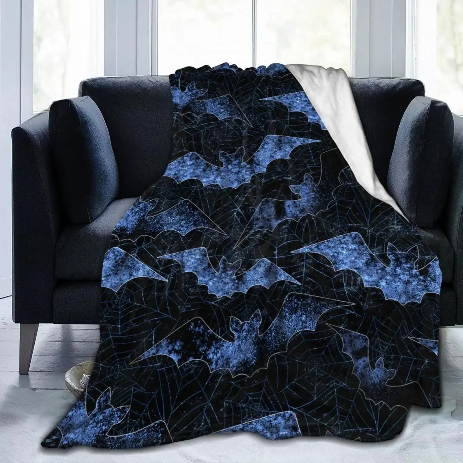 

Хэллоуинские пледы с летучими мышами, милые животные, мягкий фланелевый плед для любого сезона, пледы для кровати, дивана, офиса с ночными существами# 75X95CM