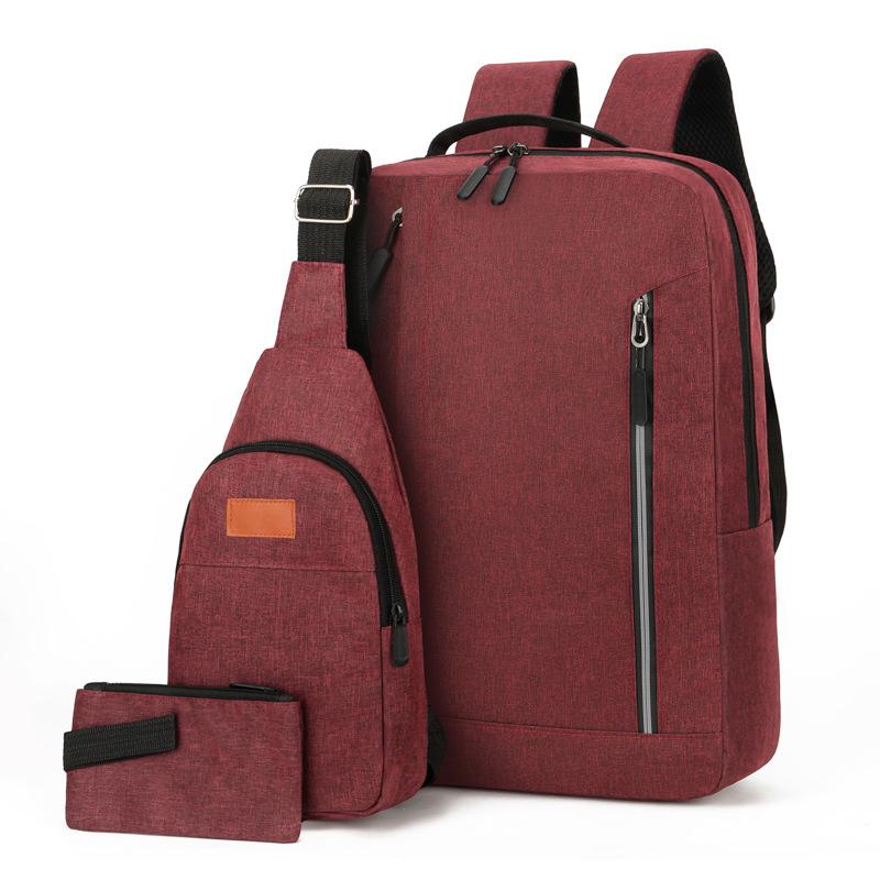 Men's light commute simple backpack new leisure travel laptop bag layered storage student bag