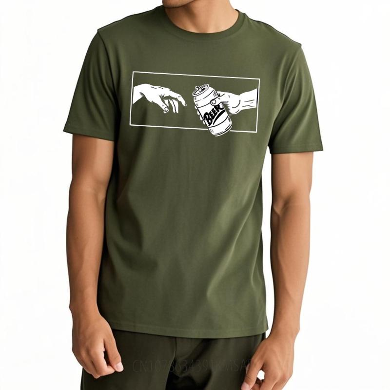 Streetwear summer Boys tshirt Hand Reaching For Beer Can Short Sleeve Relaxed Fit Round Neck tops male cotton tee shirt