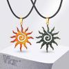 Vnox Sonnenanhänger Halskette für Männer Jungen, Edelstahl Sonnenstrahl Sonnenblumen Anhänger Solar Anhänger Halskette Elegante Schmuckgeschenke