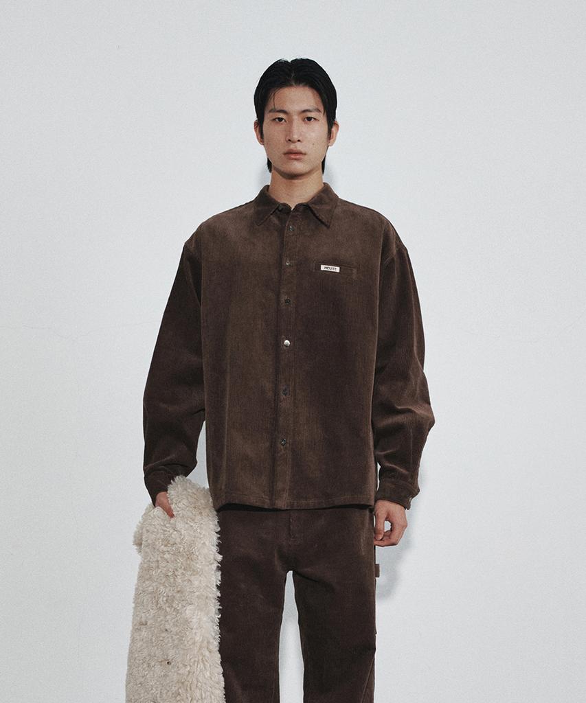 Hoite Rise Corduroy Shirts Jacket (Brown)