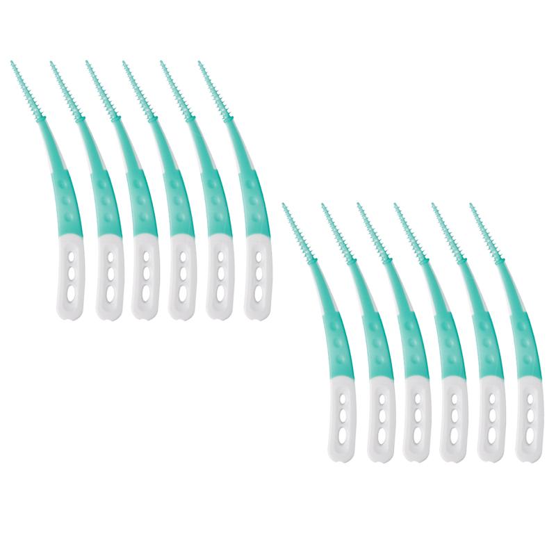 

12Pcs/Box Silicone Interdental Brushes, Silicone Toothpicks With Thread Oral Cleaning Tools Tooth Brush