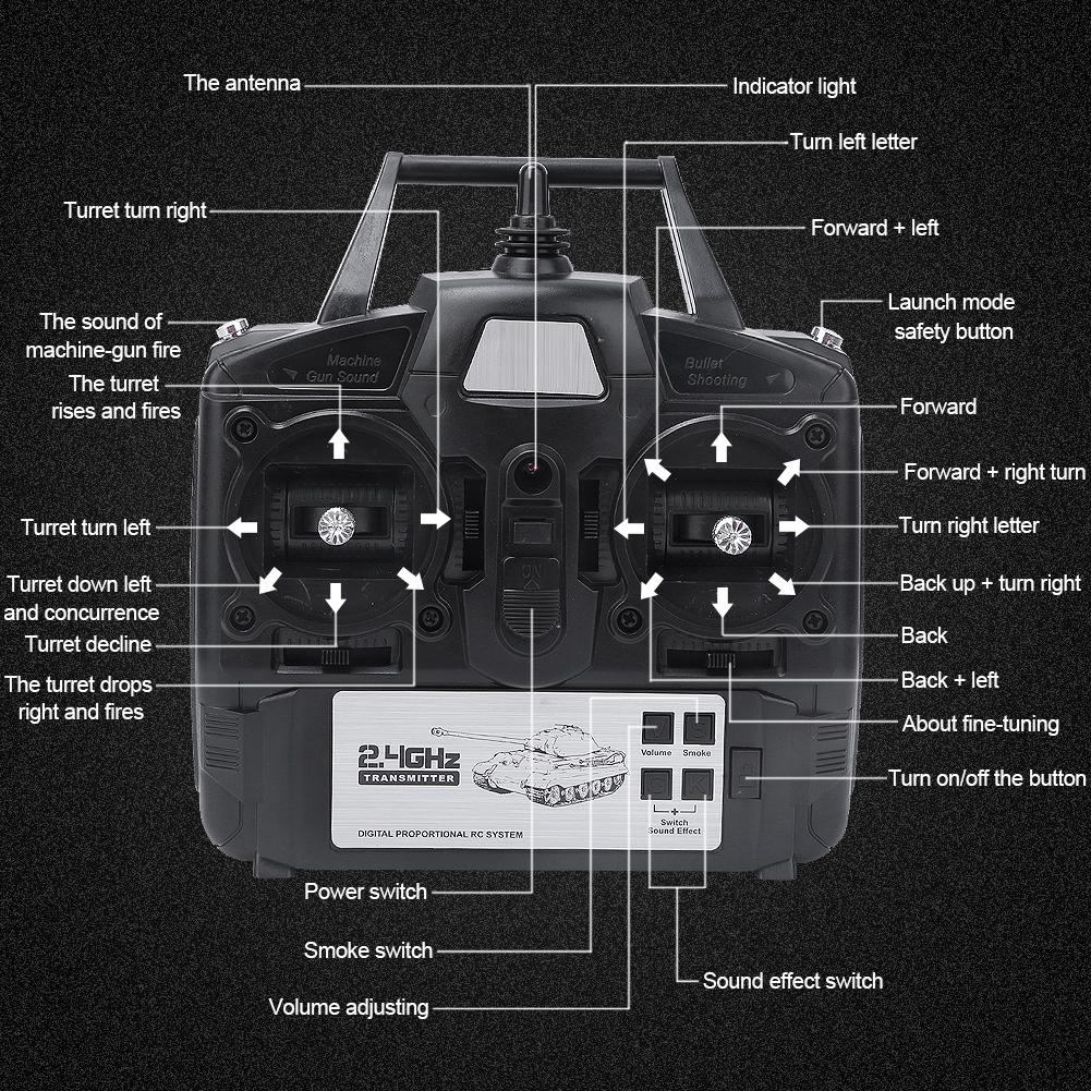 HENGLONG 3938-1 1:16 T-90 Remote Control USB Rechargeable RC Tank Model