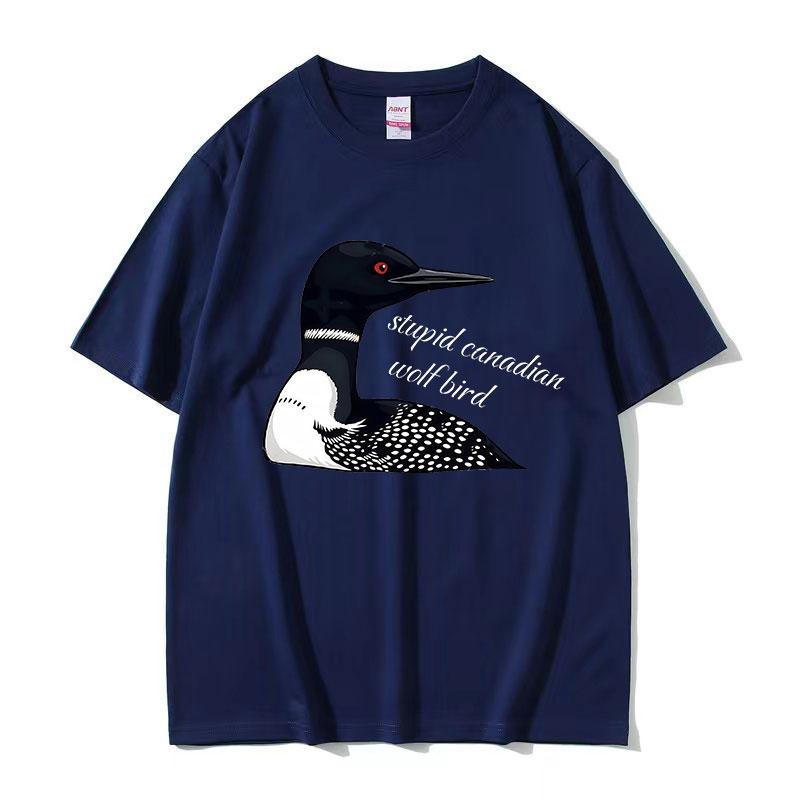 Dummer Kanadischer Wolf Vogel Lustiges Meme T-Shirt Erhitzte Rivalität Filmfan Geschenk Kurzarm T-Shirts Herren Damen Freizeit Baumwoll-T-Shirt