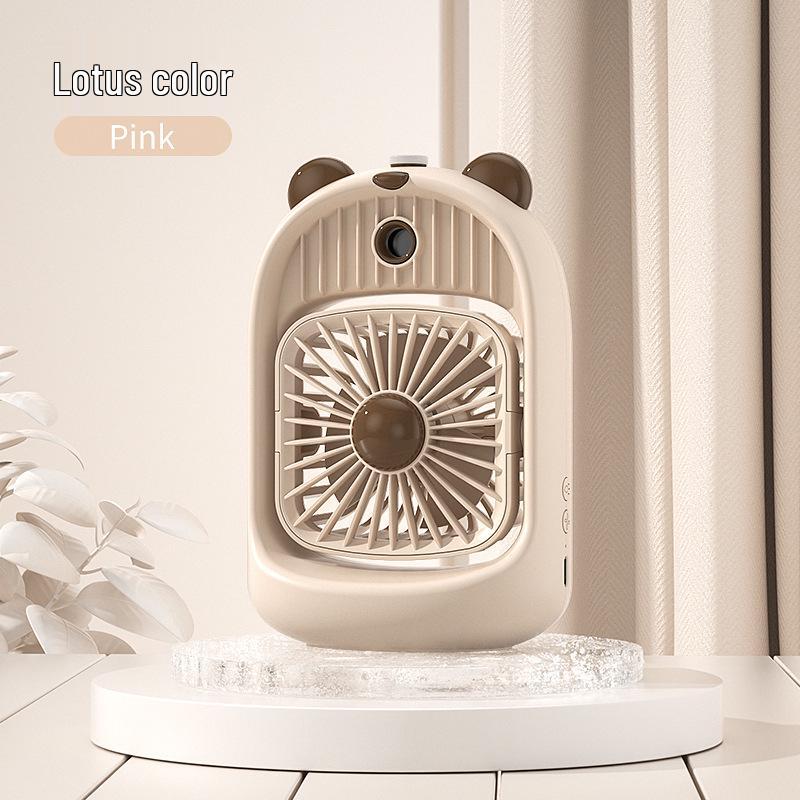 Mini Cartoon Desktop Air Cooler: USB-Powered Refrigeration & Humidifying Spray Fan