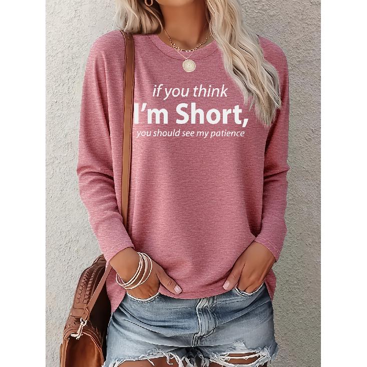 Women's Small Size Inspirational Letter Print Dress Casual Long Sleeve Elegant Summer Top Fashionable and cute T Vintage loose-fitting sportswear