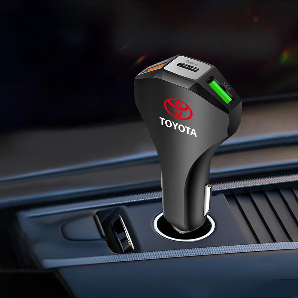Car Charger Dual Port Type C PD25W Fast Charging Adapter QC 3.0 For Toyota Avalon Mirai Avensis Prado Hilux VVT-I 4WD Corolla