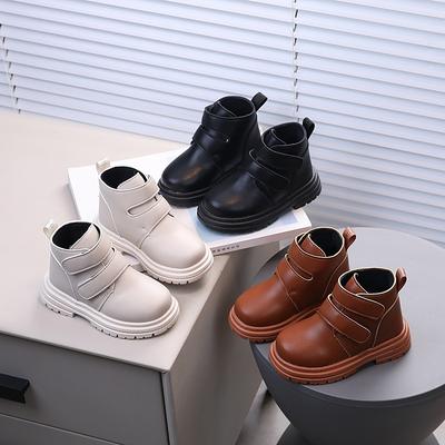 Bottes en Cuir pour Enfants Garçons Outdoor Bottes Martin Britanniques Filles Antidérapantes Semelle Souple Tout-Petit Polyvalentes Bottines