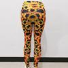 Sunflower digital print slim fit high waist sports yoga pants leggings with tight height and elasticity