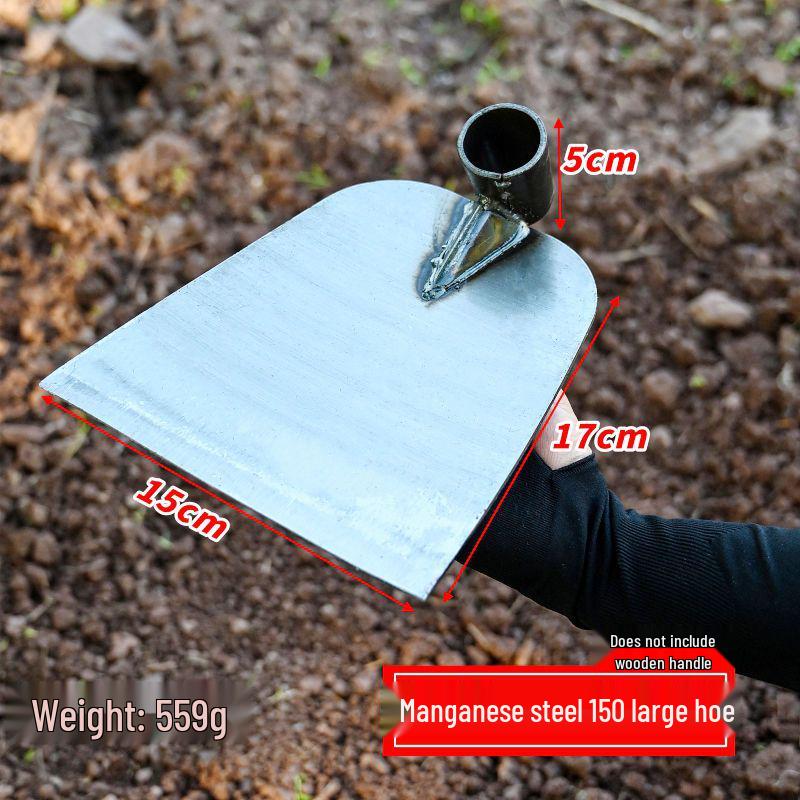 Traditional Thickened Manganese Steel Hoe for Weeding, Planting, and Soil Loosening