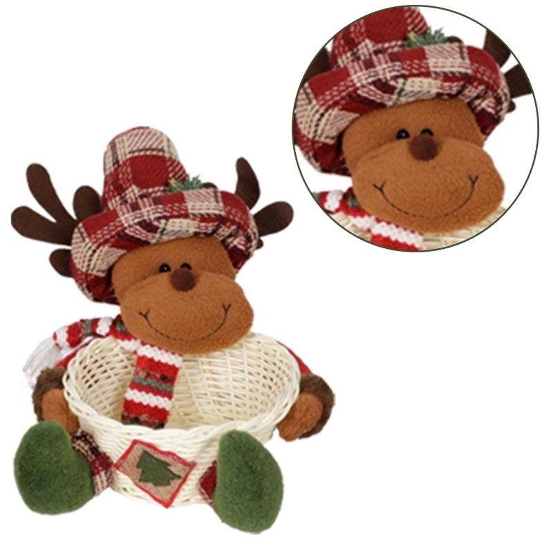 Efficient Cloth Candy Storage Basket With Santa Design Holiday Decors For Christmas Tree Accessories Organization