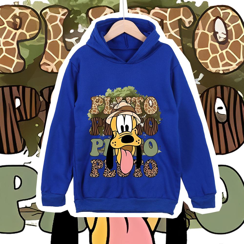 

Детская флисовая толстовка с принтом Disney Pluto Animal Kingdom для мальчиков и девочек, теплая плюшевая подкладка, детский пуловер, мягкая зимняя верхняя одежда 100