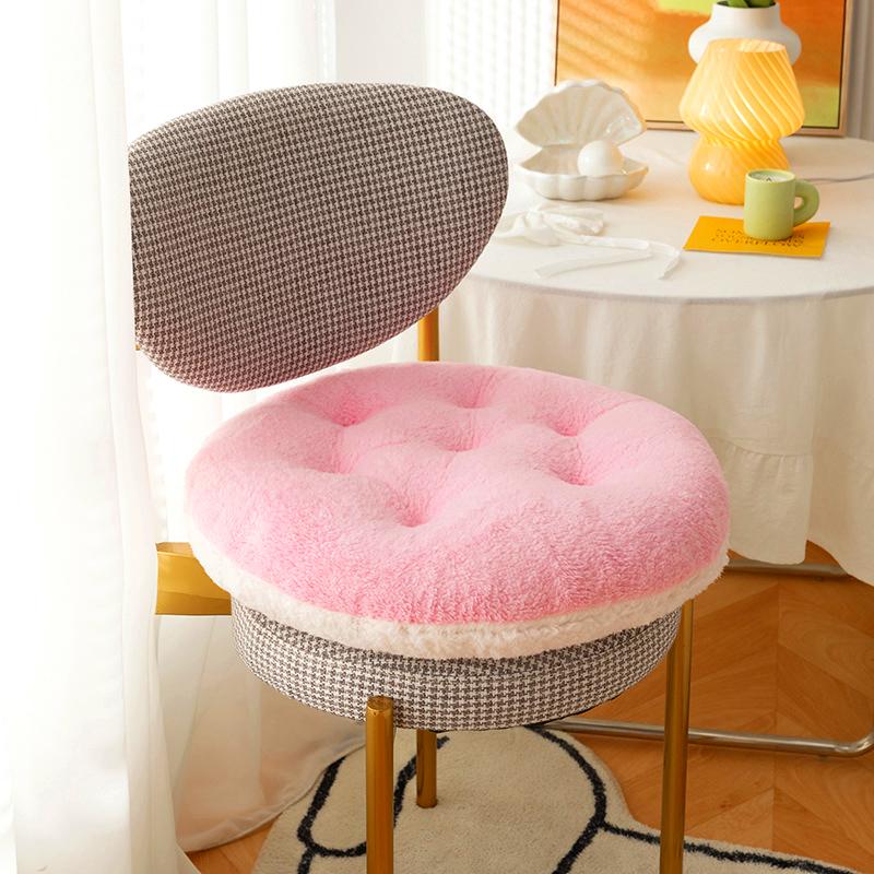 Lamb Velvet Chair Cushion Round Super Soft Ground Buttocks Futon Bedroom Bay Window Tatami Stool Cushion Thickened Decoration