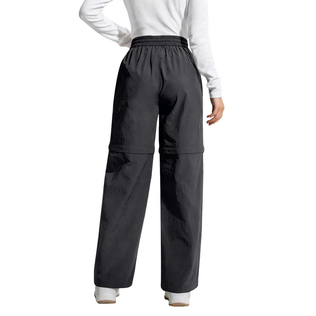 Women's Loose Straight-Leg Pants with Drawstring, Detachable Cargo Pants