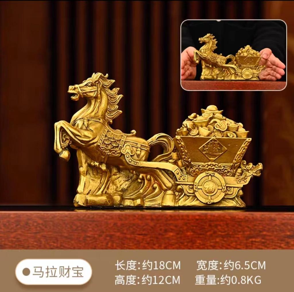 Pure Copper Mala Gold Box Mala Ingot Immediately Rich Horse Car Decoration Office Office