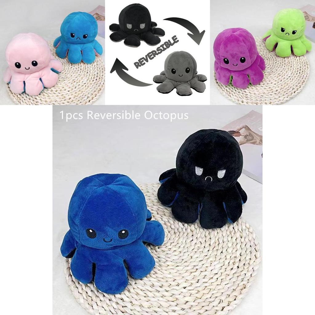 Adorable Double-sided Flip Reversible Octopus Plush Toy For Kids Soft And Cuddly Marine Life Stuffed Animal