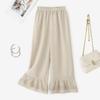 ZANZEA Women Casual Elastic Waist Loose Lace Splice Pants