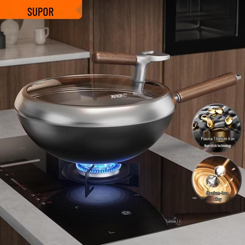 SUPOR Titanium Iron Non-stick Wok 30cm
