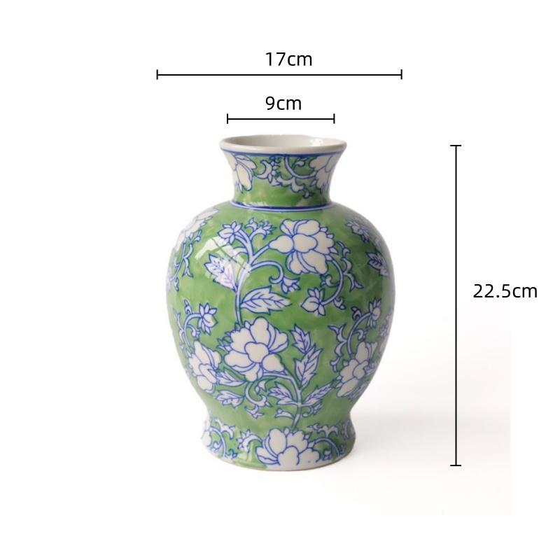 Ceramic Vase Chinese Retro Bottle Blue and White Porcelain Flower Vase Flower Arrangement Accessories Home Decoration