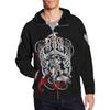 Tattoo Printed Sweatshirt Zipper Hooded Sweatshirt