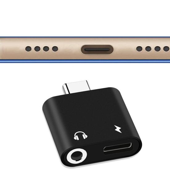 Mini Type-C Adapter USB3.1 2 in 1 USB C to 3.5mm Type C Cable Converter for Phones