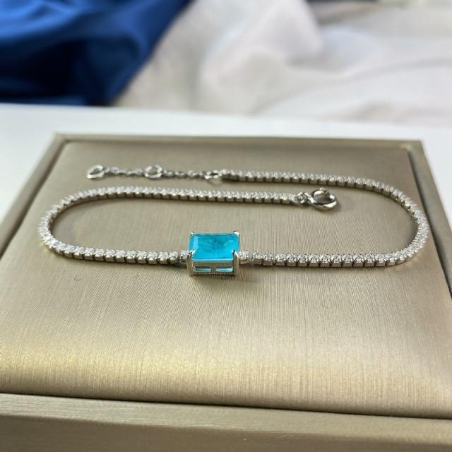 

100% стерлингового серебра 925 пробы драгоценные камни браслеты для женщин сверкающие полностью высокоуглеродистые бриллианты вечерние изысканные свадебные браслеты ювелирные изделия