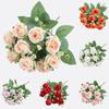 1Pcs Rose Artificial Flowers Bouquet 32CM Silk Fake Flowers for Home Decor Garden Wedding Decoration Vase Flower Arrangement