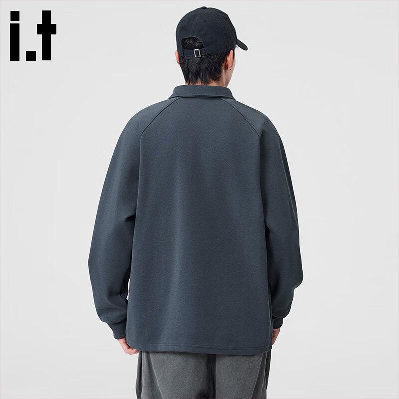 Men's American Style Patchwork Polo Collar Sweatshirt