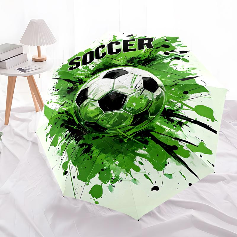 1 Stück Fußballteam Schirm Tragbarer Faltbarer Schirm Eisenrahmen Lochknochenstruktur Outdoor Heimschirm