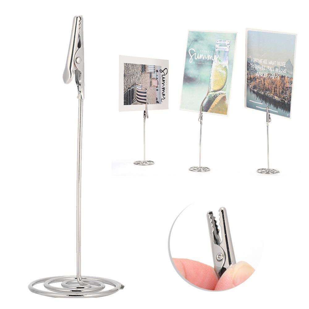 10Pcs Stable Base Table Name Clip Mouth Shape Metal Photo Stand  Wedding Table Decoration
