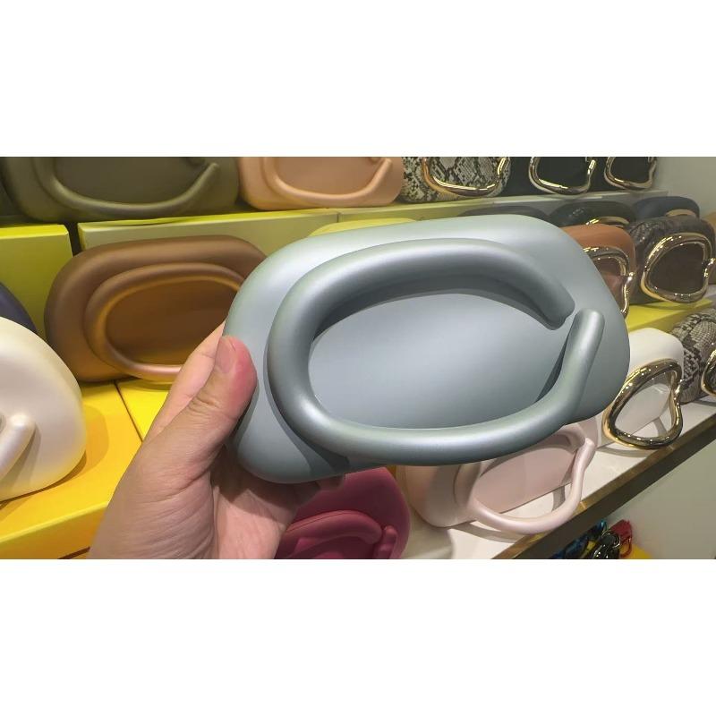 Trendy Classic Round Box Clutch Bag Dinner Bag Acrylic Bag Retro Metal Handle Shoulder Crossbody