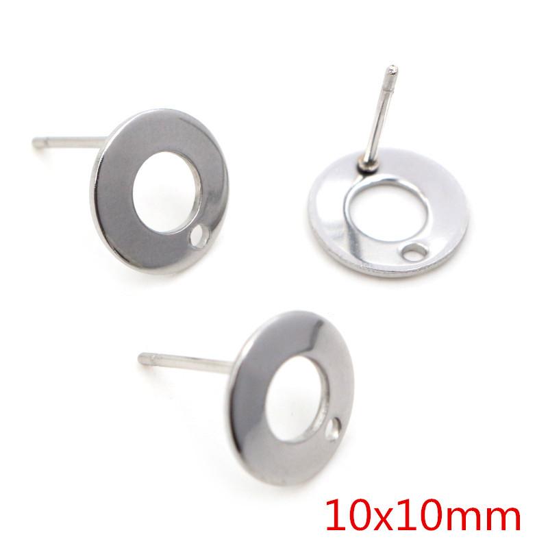 20pcs 316L Stainless Steel Geometric Earring Stud Earring Posts Connector Fashion Styles DIY Jewelry Making Findings Accessories