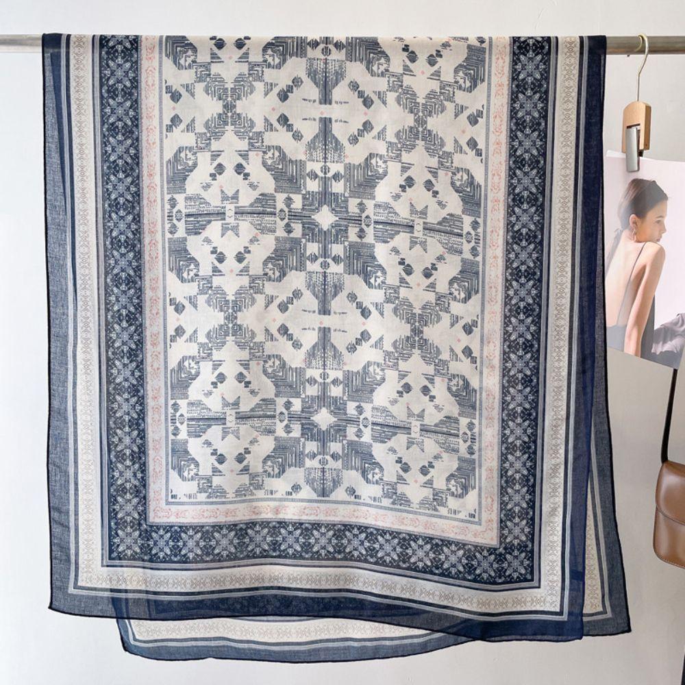 Bohemian Ethnic Print Shawl Large Size Travel Cover Up Vintage Beach Wrap Shawl  For Women