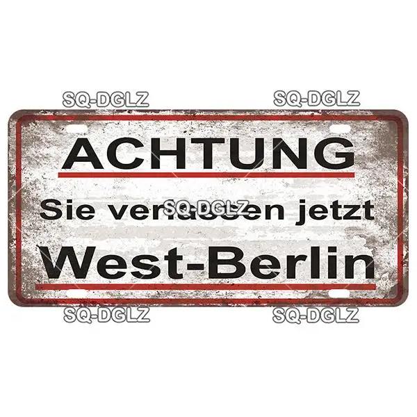 Vintage Berlin City War Metal Tin Sign | Retro Store & Bar Wall Decor Poster | Home Art Plaque