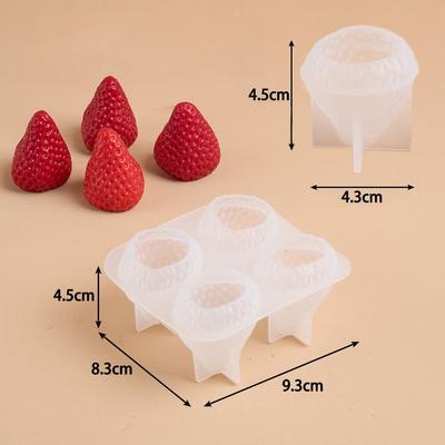 Silikon 3D Erdbeerform Erdbeerform DIY Kerzenform Kuchen Mousse Form Hochzeitstag