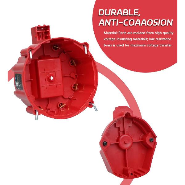 Red Male HEI Distributor Cap And Rotor Kit For SBC BBC 283 305 307 327 350 396 454 V8 Engines Performance Replacement For K549, 8416, 400, 454