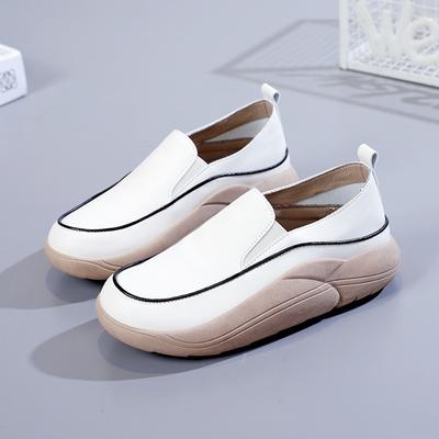 Women Fashion Slip-on Loafers Thick-soled Heightened Casual Women's Leather Shoes