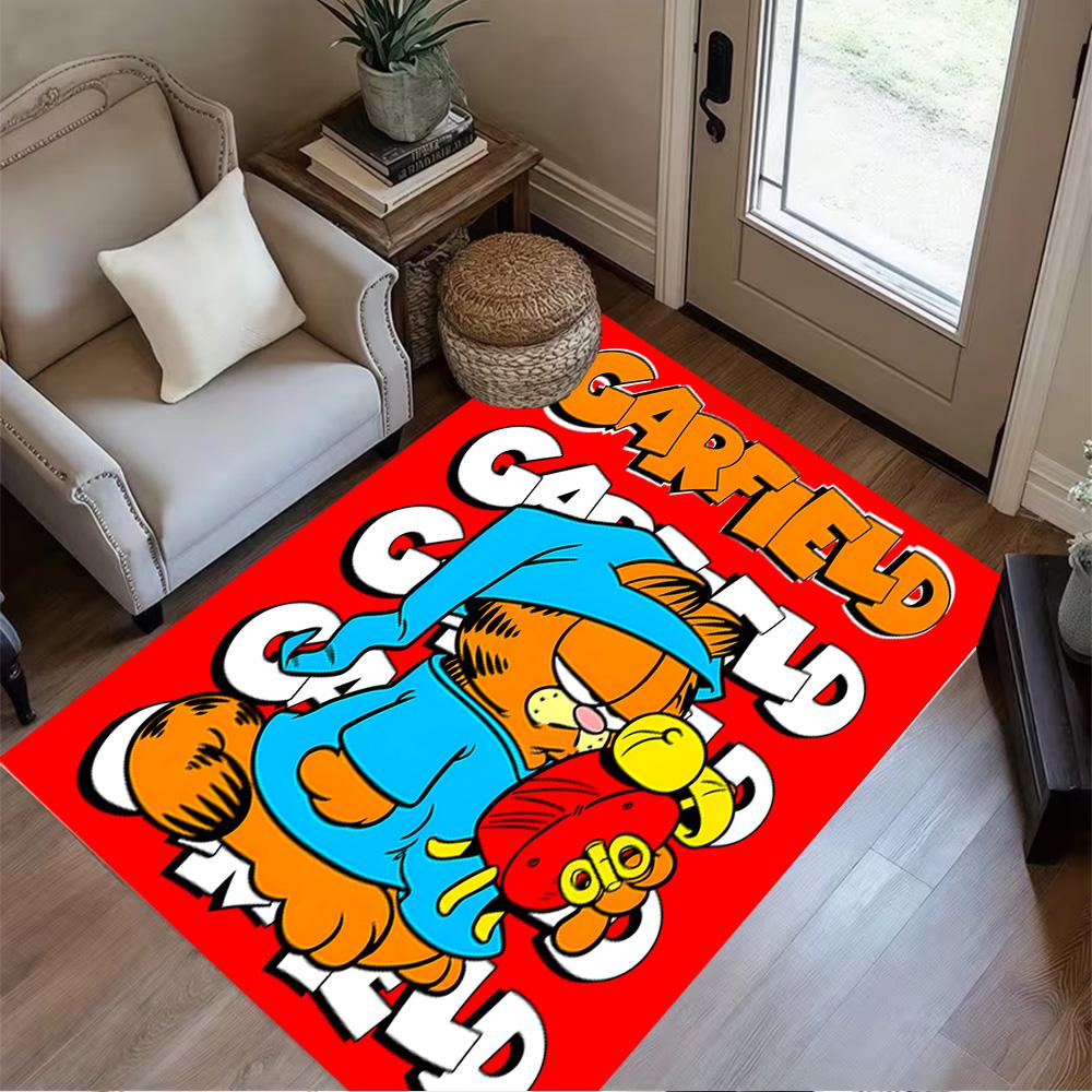 Garfield's Cozy Adventure Floor Rug Office Rug Suitable for Game Room Outdoor Bedrooms Entryway Antislip Carpet Anime Office Decor