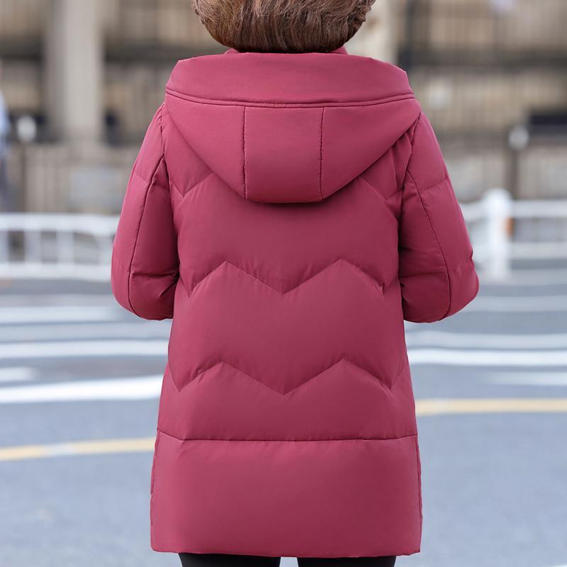 Winter Down Coats for Women Vintage Parkas Hooded Elegant Thick Warm Middle Age Women's Down Jackets Embroidery Outerwears