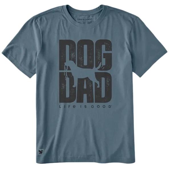 

Life is Good Men s Dog Dad Silo Stay Short Sleeve Crusher-LITE Tee, Slate Blue L