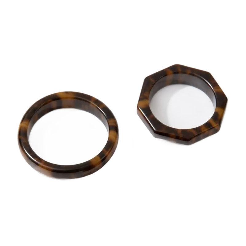 Bracciale Grande Esagerato in Resina Personalizzato, Bracciale Maculato Stampa Leopardo Trasparente Color Caffè, Colore Imitazione Guscio di Tartaruga
