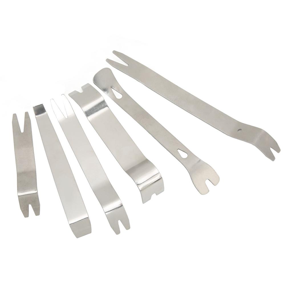 6pcs Car Trim Removal Tool Kit Stainless Steel Solid Rustproof Universal Clip Pry Tools for Door Window Audio