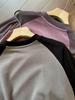 Color-Block Round Neck Long-Sleeved T-Shirt: Unique fabric, soft, durable, and comfortable!
