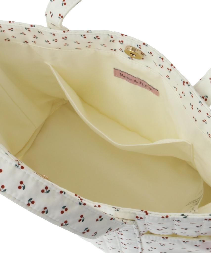 Maison de Fleur Cherry Print 2-Way Tote Bag, Women's, Ivory