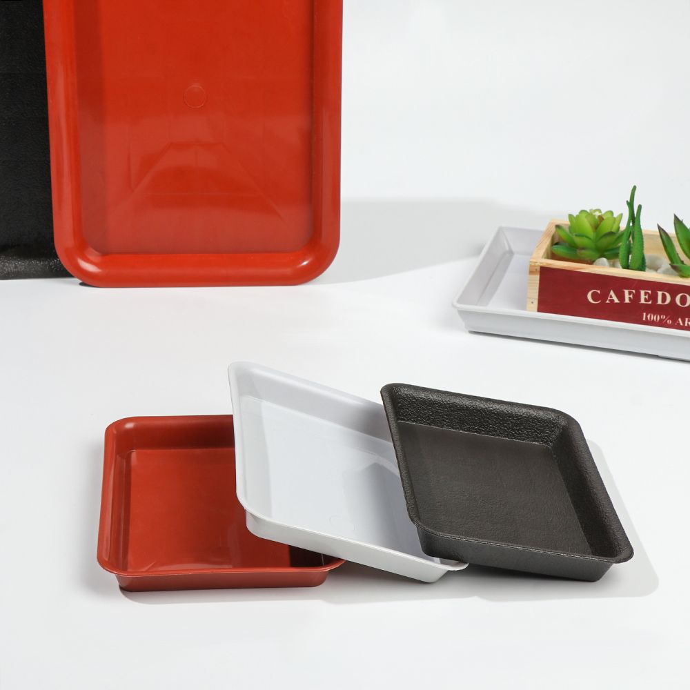 1Pcs Heavy Duty Rectangle Durable Plastic Tray Saucers Indoor Outdoor Plant Saucer Drip Trays